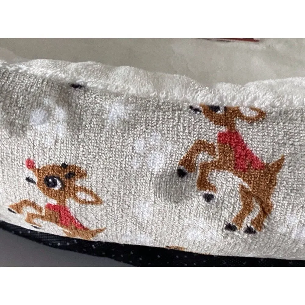 Rudolph The Red‎ Nose Reindeer Cozy Cuddler Dog Pet Bed Soft Christmas NEW